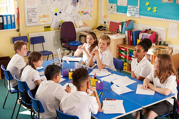 Students Collaborating During Classroom Learning Activity